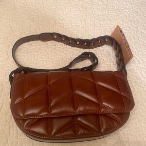 PATRICIA NASH QUILTED LEATHER VERNITA CHAIN LINK SHOULDER BAG. NWT